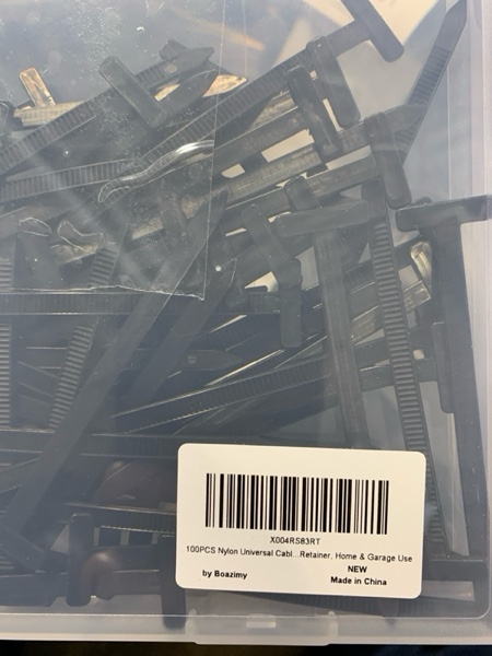 Condition photo showing New/Like New for 100 Pieces Nylon Universal Cable Tie Buckle — Automotive Clips Fastener, Self-Locking Zip Ties Holder for Car Repair, Fender Trunk Bumper Retainer, Home & Garage Use