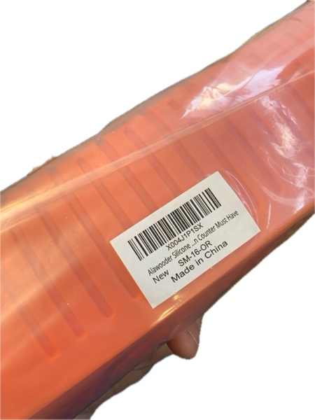 Condition photo showing New/Like New for alawooder Silicone Griddle Tools Mat for Blackstone — 16 Inches Food Grade Silicone Spatula Mat with Drip Pad, Thickened Side Shelf BBQ Grilling Gadgets Accessory for Outdoor Kitchen Counter, Must Have Tool Mat (16 Inches, Orange)