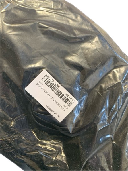 Condition photo showing New/Like New for Loftus Curly Witch with Feather Costume Hat (Black, One Size)