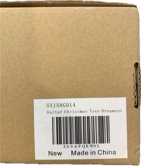 Condition photo showing New/Like New for WDS WONDROUS Guitar Christmas Ornament Gold — Glass Guitar Hanging Ornament Set for Christmas Tree Decor Holiday Party Home Gift, Handcrafted Holiday Decoration, Music Collection (2.36”)