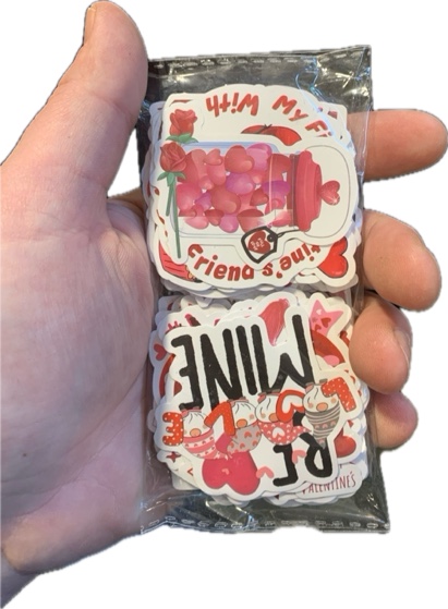 Condition photo showing New/Like New for Valentine's Day Stickers - 106 Pieces Red Love Stickers for Adults & Kids - Waterproof Vinyl Valentines Decor & Party Favors