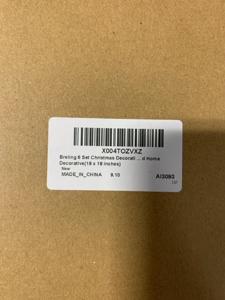 Condition photo showing New/Like New for Breling Christmas Pillow Covers (18 x 18 Inches) — Soft Plush Faux Fur Wool Couch Throw Christmas Cushion Cover for Holiday Sofa Chair Bed Home Decorative (18" x 18", Pack of 6, Holiday Style)