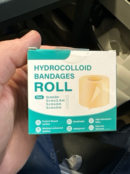 Condition photo showing New/Like New for Hydrocolloid Roll for Wound Care - Extra Large Cut-to-Size Medical-Grade Hydrocolloid Patch Bandages with Self-Adhesive, Ultra Absorbent or Burn, Blister, Acne Care, Sterile & Waterproof (2IN*16.5FT)