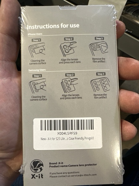 Condition photo showing New/Like New for X-it Camera Lens Protector for Samsung S25 Ultra, 9H Tempered Glass, Independent Metal Aluminum Edge Original Protection Design, Suitable for Phone Case, Anti-scratch, Anti-reflective,Blue Samsung S25 Ultra Blue