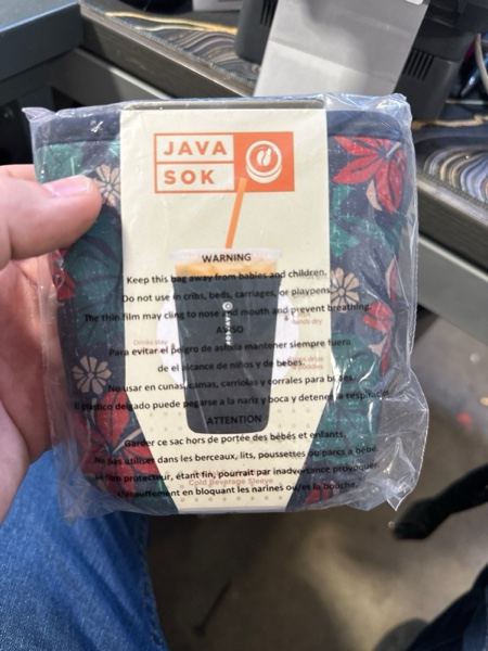 Condition photo showing New/Like New for Sok It JavaSok Iced Coffee & Cold Soda Insulated Neoprene Cup Sleeve (Reyn Spooner Pahala, Medium: 22-28oz) Reyn Spooner Pahala Medium: 22 - 28oz