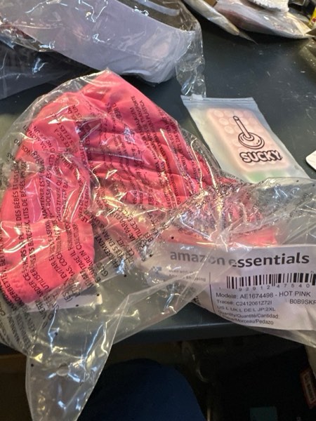 Condition photo showing New/Like New for Amazon Essentials Womens Classic Bikini Swimsuit Bottom Large Hot Pink