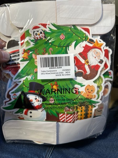 Condition photo showing New/Like New for Christmas Party Decorations: Festive Christmas Honeycomb Centerpieces, Santa & Snowman Table Toppers - for Classroom, Winter Birthdays & Holiday Party Supplies Christmas tree
