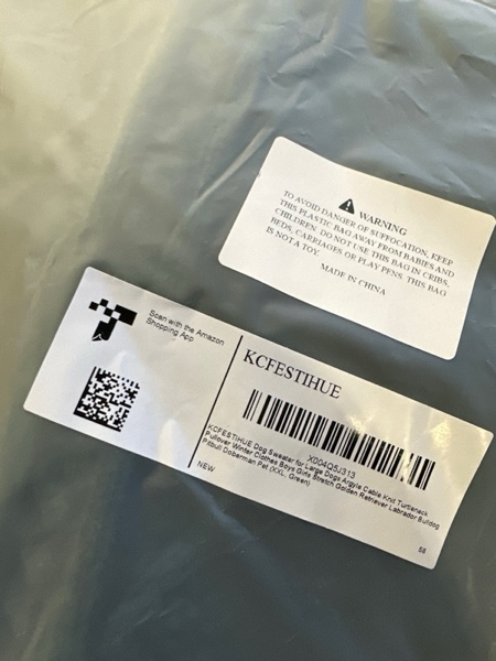 Condition photo showing New/Like New for Dog Sweater for Large Dogs Argyle Cable Knit Turtleneck Pullover Winter Clothes Boys Girls Stretch Golden Retriever Labrador Bulldog Pitbull Doberman Pet (XXL, Green) Green XX-Large