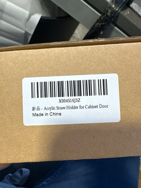 Condition photo showing New/Like New for Acrylic Straw Holder for Cabinet Door – 9.8" Adjustable 2-Part Straw Organizer & Dispenser, Clear Adhesive Mount Kitchen Organizer for Countertops, Cupboards, and Coffee Bar Storage