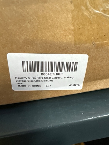 Condition photo showing New/Like New for Hoolerry 6 Pcs Hard Clear Zipper Case Transparent Zipper Hard Pouch for Snacks Makeup Bag Plastic Cosmetic Bag Portable Travel Organizer for Makeup Storage(Black,Big,Medium) Big, Medium Black