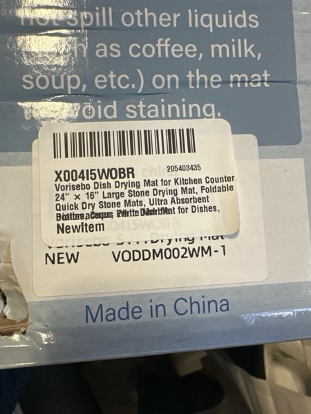 Condition photo showing New/Like New for Dish Drying Mat for Kitchen Counter, 24" × 16" Large Stone Drying Mat, Foldable Quick Dry Stone Mats, Ultra Absorbent Diatomaceous Earth Dish Mat for Dishes, Bottles, Cups, White Marble