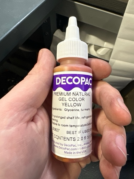 Condition photo showing New/Like New for DecoPac Goldenrod Yellow All Natural Premium Gel Color