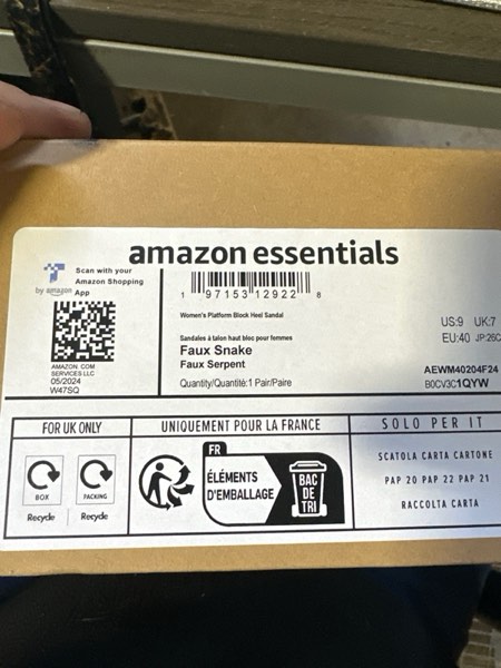 Condition photo showing New/Like New for Amazon Essentials Women's Platform Ankle Strap Block Heel Sandal