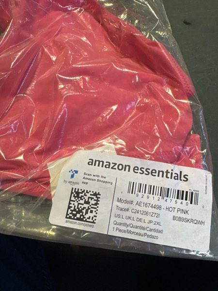 Condition photo showing New/Like New for Amazon Essentials Womens Classic Bikini Swimsuit Bottom Large Hot Pink