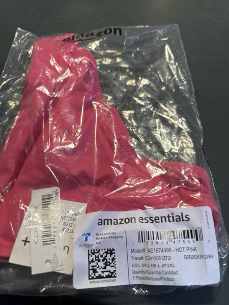 Condition photo showing New/Like New for Amazon Essentials Womens Classic Bikini Swimsuit Bottom Large Hot Pink