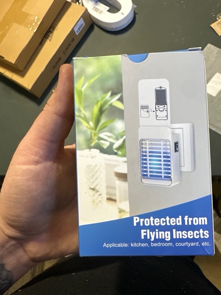 Condition photo showing New/Like New for Electric Bug Zapper Indoor, 2-in-1 Fly Traps Indoors and Mosquito Trap, Electric Mosquitoes Killer with Light for Home, Office, Kitchen, Bedroom, Baby Room (1 Device + 5 Glue Cards)