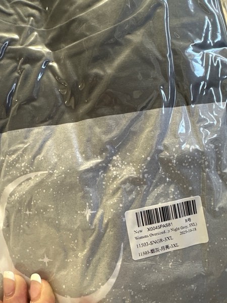 Condition photo showing New/Like New for rosemia Womens Oversized Tshirt Graphic Tees Crew Neck Summer Short Sleeve Loose Fit Tops (A-Starry Night Grey, 3XL)