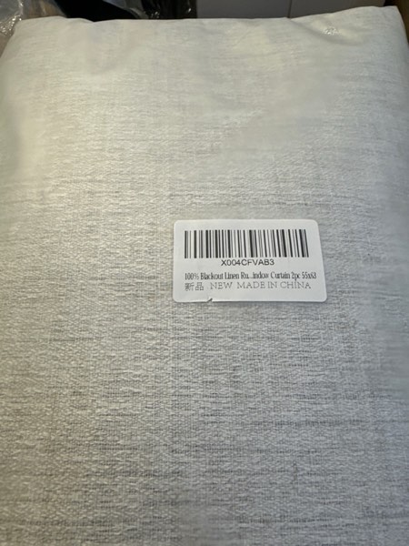 Condition photo showing New/Like New for LOHUT Short Blackout Linen Curtains 63 Inches Length for Kitchen Ruffle 100% Blackout Curtains for Living Room Boho Curtains Grommet Top Linen Textured Farmhouse Bedroom Curtains, Glacier Gray