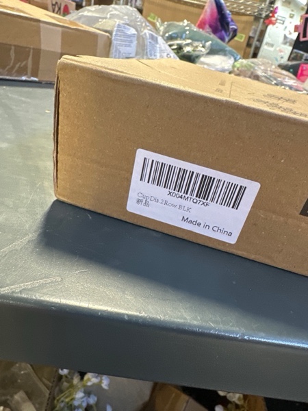 Condition photo showing New/Like New for Coffee Cup Dispenser Countertop - Disposable Cup Organizer with Stand, Cup and Lid Holder, Paper Cup Holder for Cafe, Home Coffee Bar, Bathroom, Office Kitchen, Break Room, Restaurant (1Row-White) Single Row-White