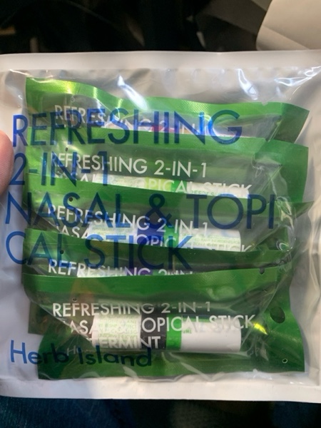 Condition photo showing New/Like New for Herb Island 2 in 1 Nasal Stick Inhaler, Nose Refreshing VapoInhaler, Essential Oil Rub, On-The-Go, Freshing, Focus, Awake (5 Pack Mix) Assorted (5 Flavors)