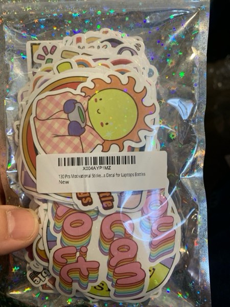 Condition photo showing New/Like New for 130 Pcs Motivational Holographic Stickers for Teens Adults - Inspirational Scrapbook Decals for Journaling, Waterproof Vinyl Mental Health Quotes for Laptops Bottles