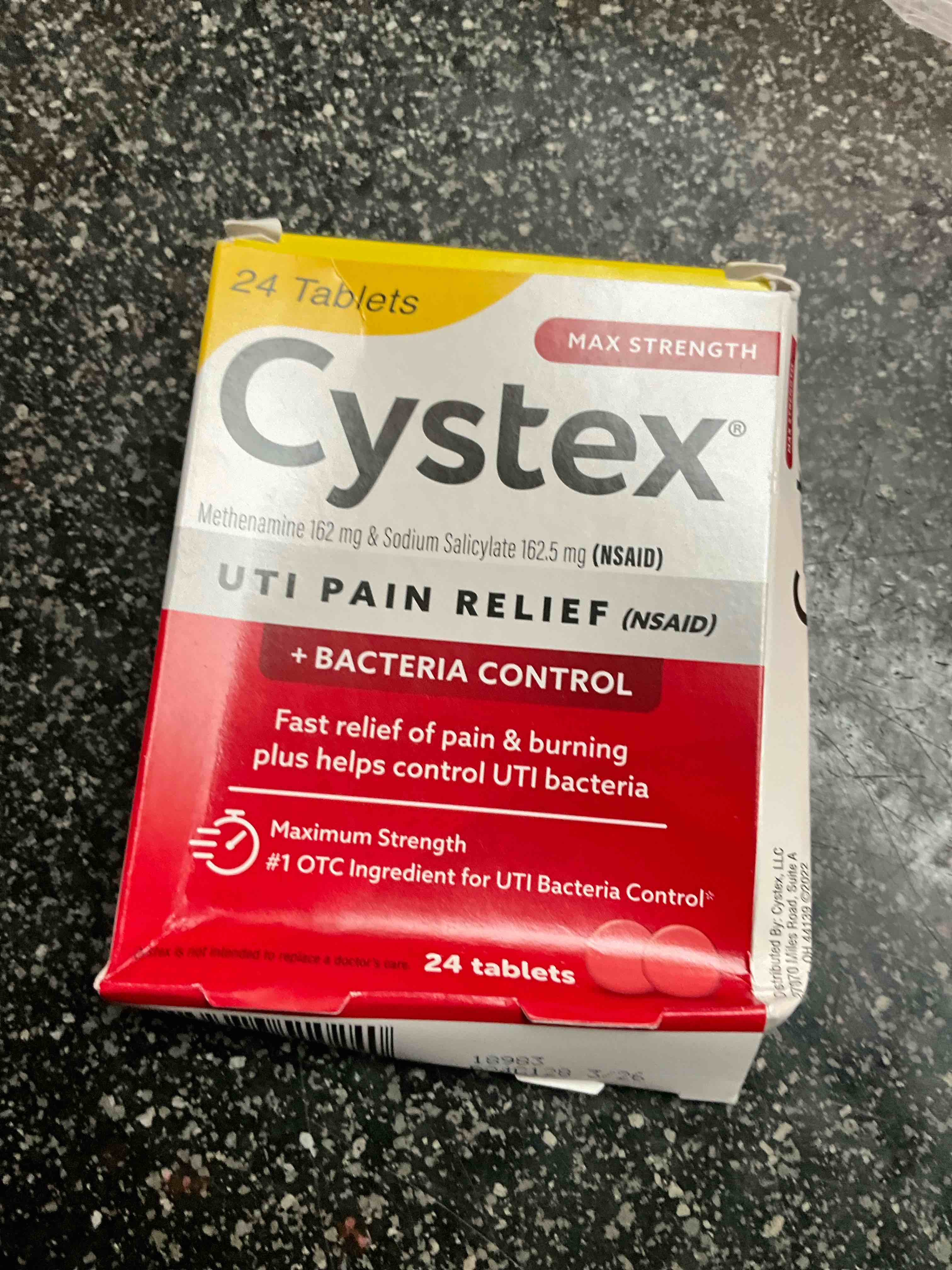 Cystex UTI Pain Relief (nsaid) + bacteria control - 24 tablets