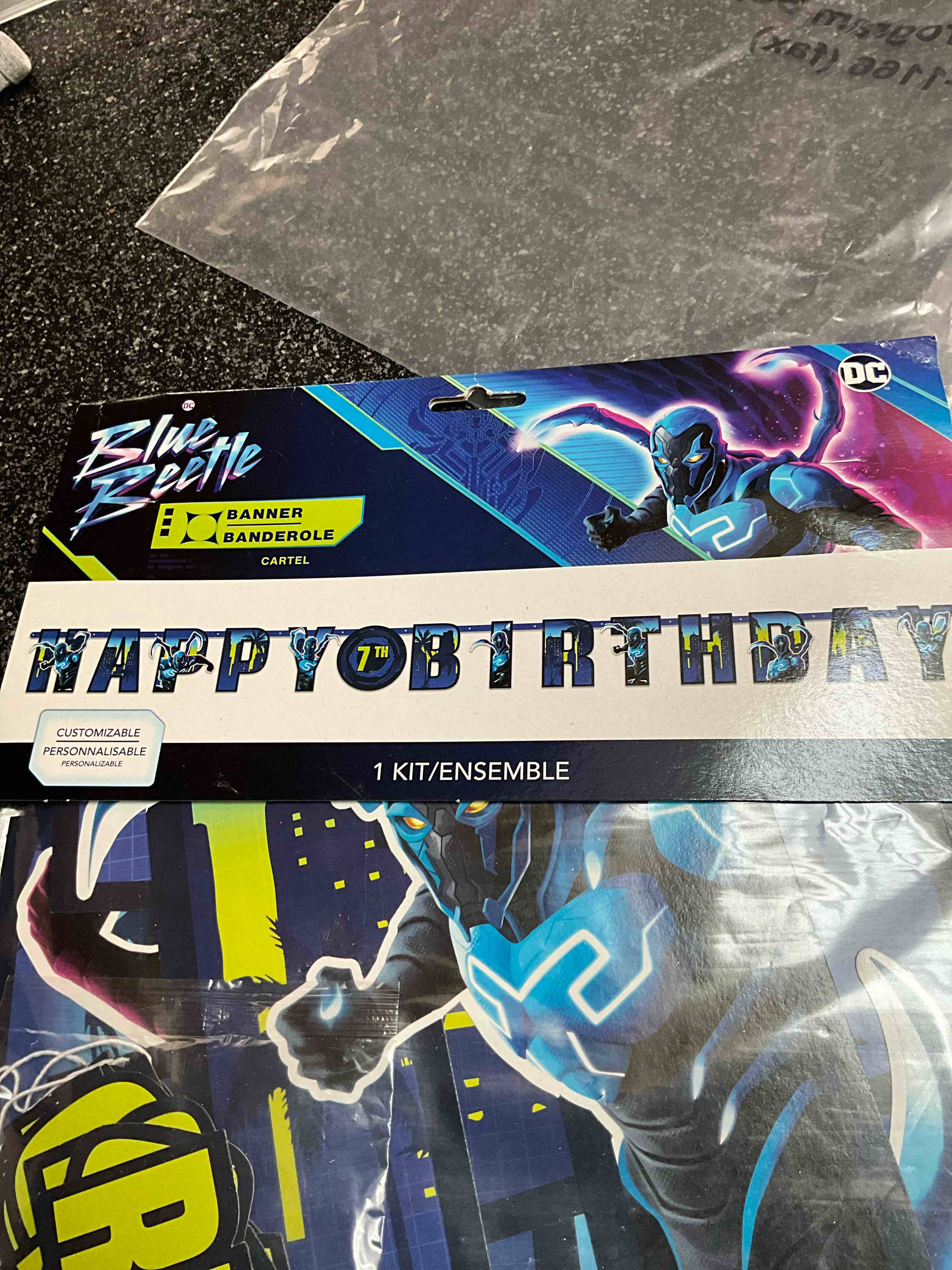 Blue Beetle - Happy Birthday Banner (customizable) 