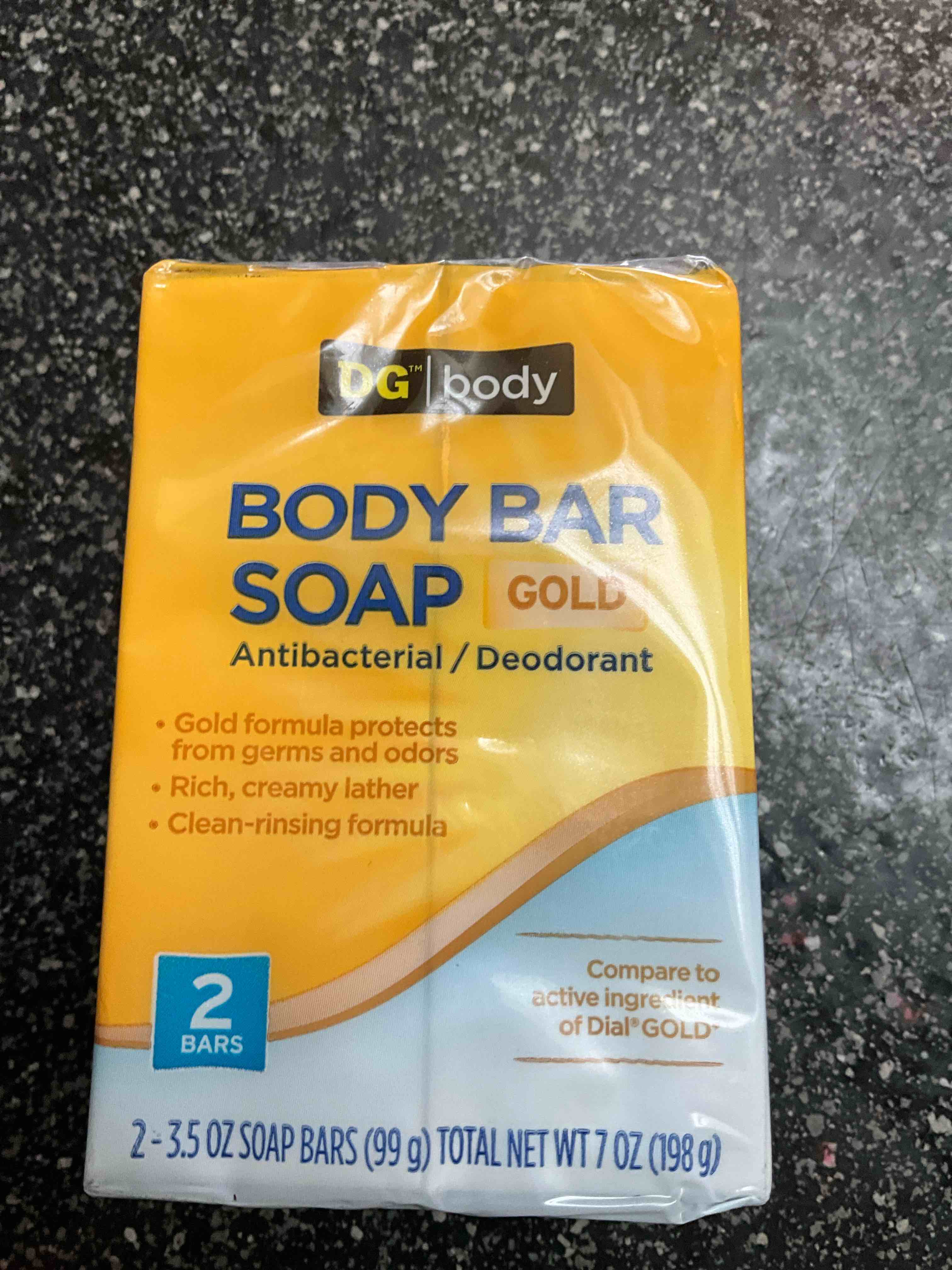 DG Body - Body Bar Soap - Gold - Antibacterial / Deodorant - 2 Bars 
