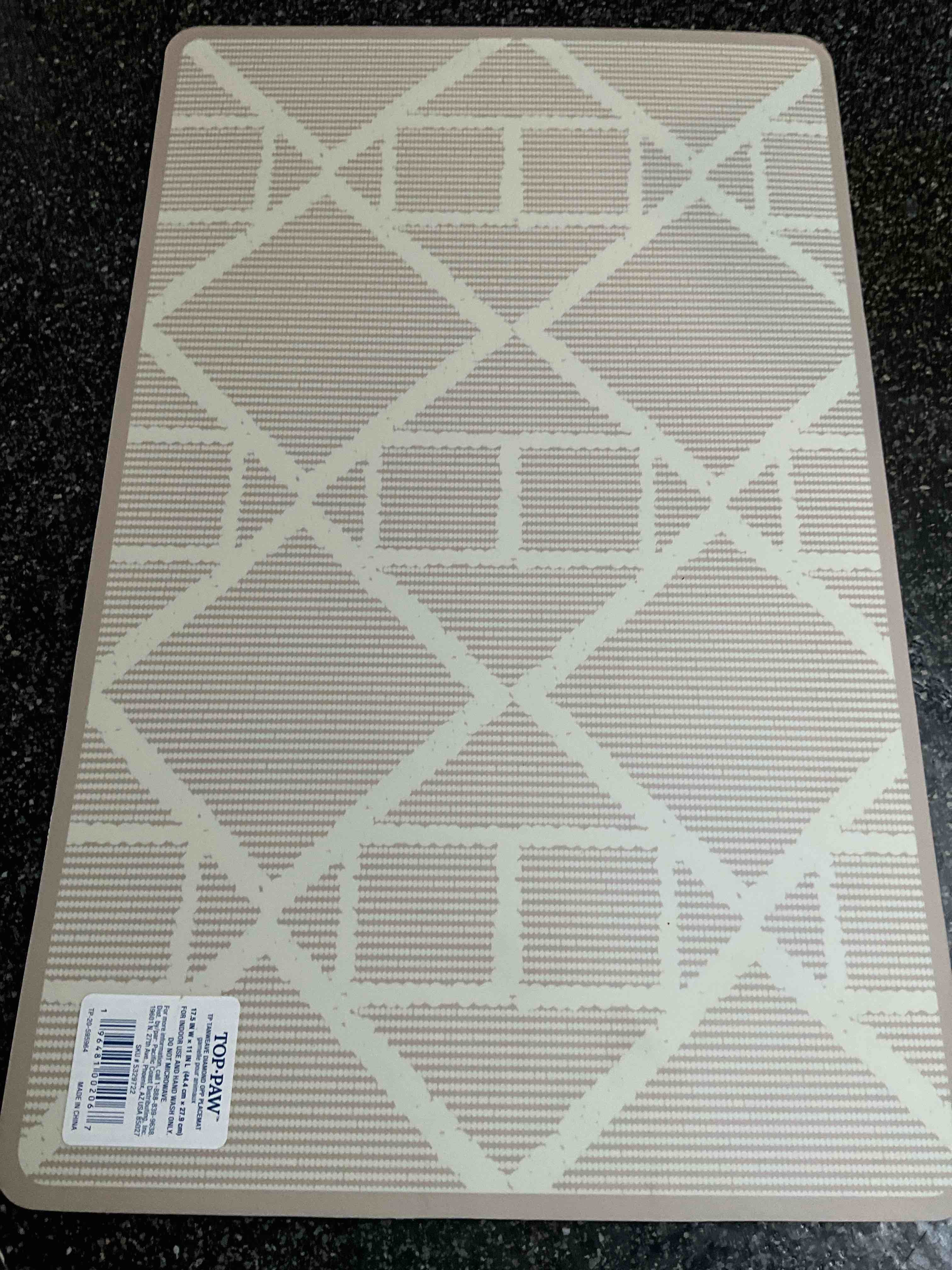 Top Paw - Tanweave - Pet Food Mat - 17.5 x 11 