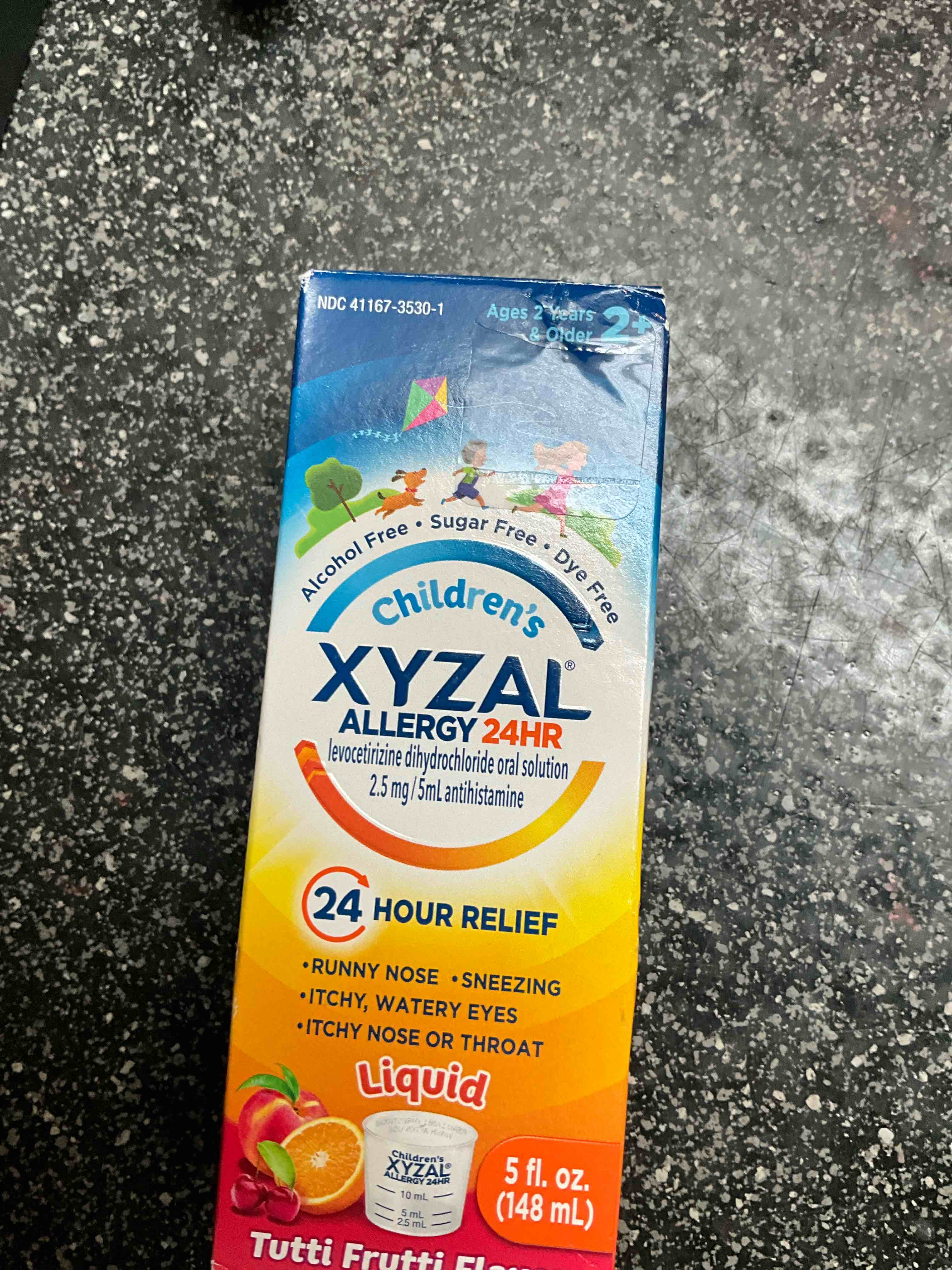 Xyzal Children's Oral Solution, 5 fl. oz., 24-Hour Allergy Relief for Kids, Tutti Frutti Flavor