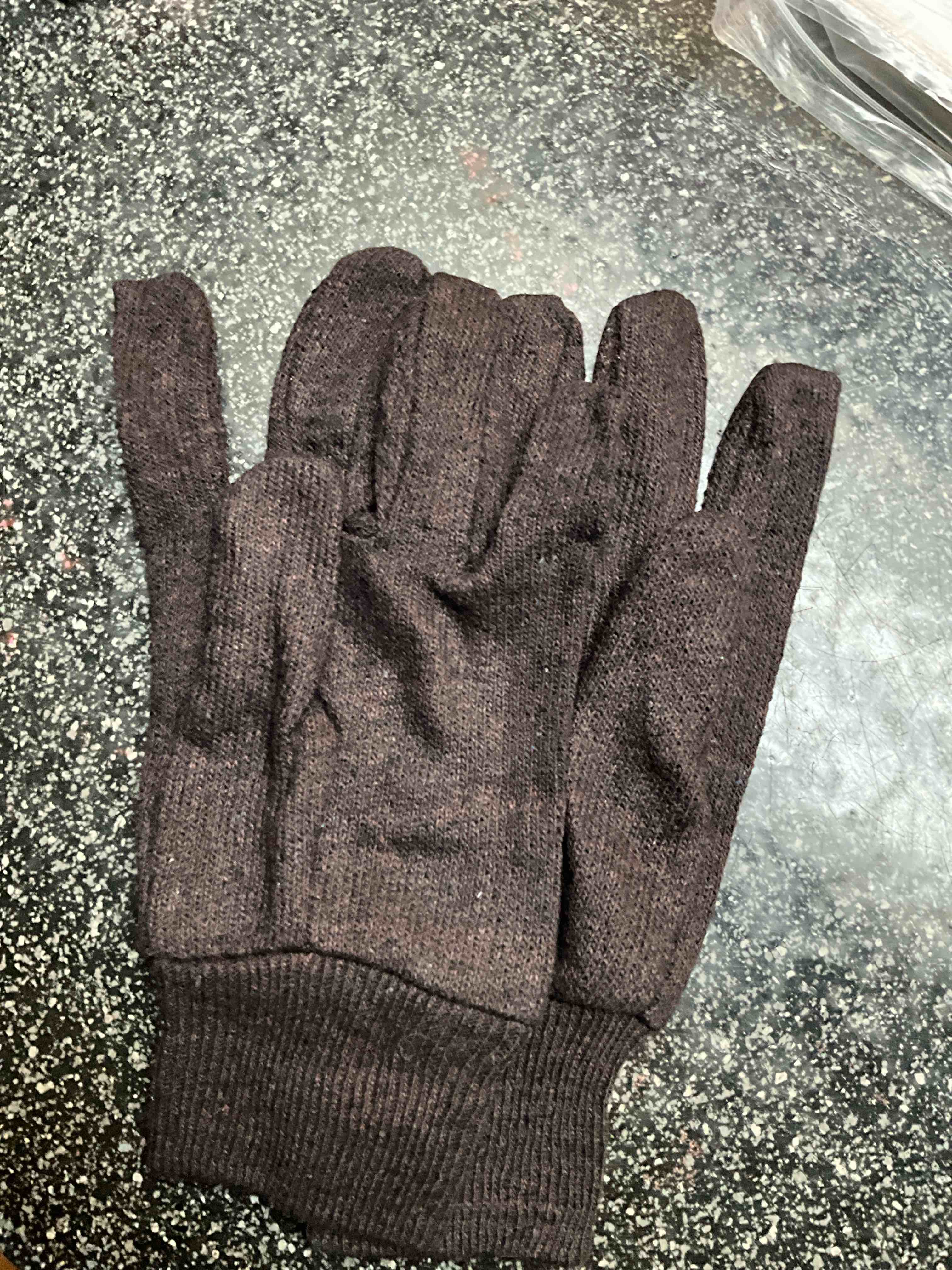 Brown Knit Work Gloves 