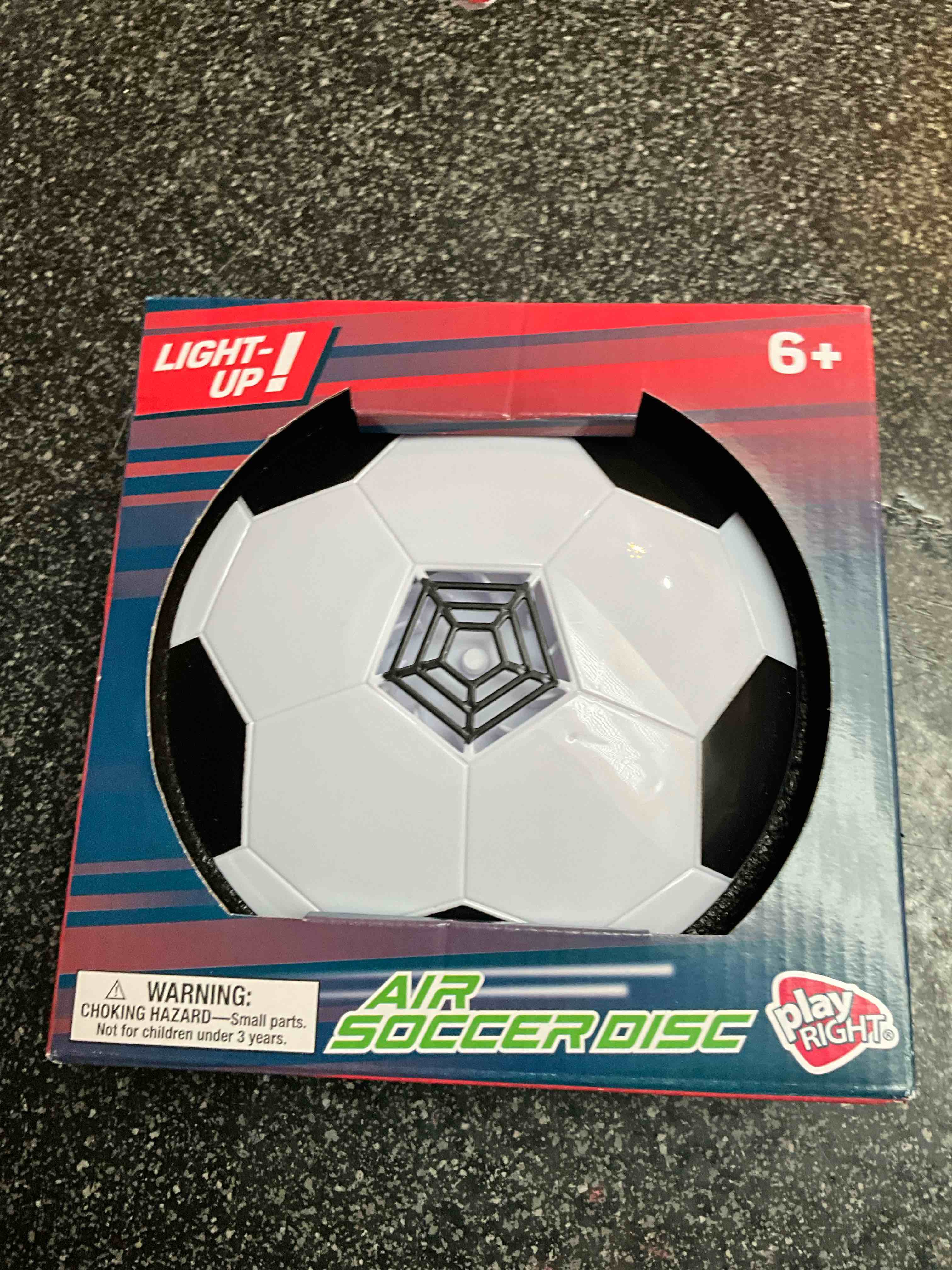 Air Soccer Disc - Light Up/Multicolor Lights - Kick for Soccer Action 