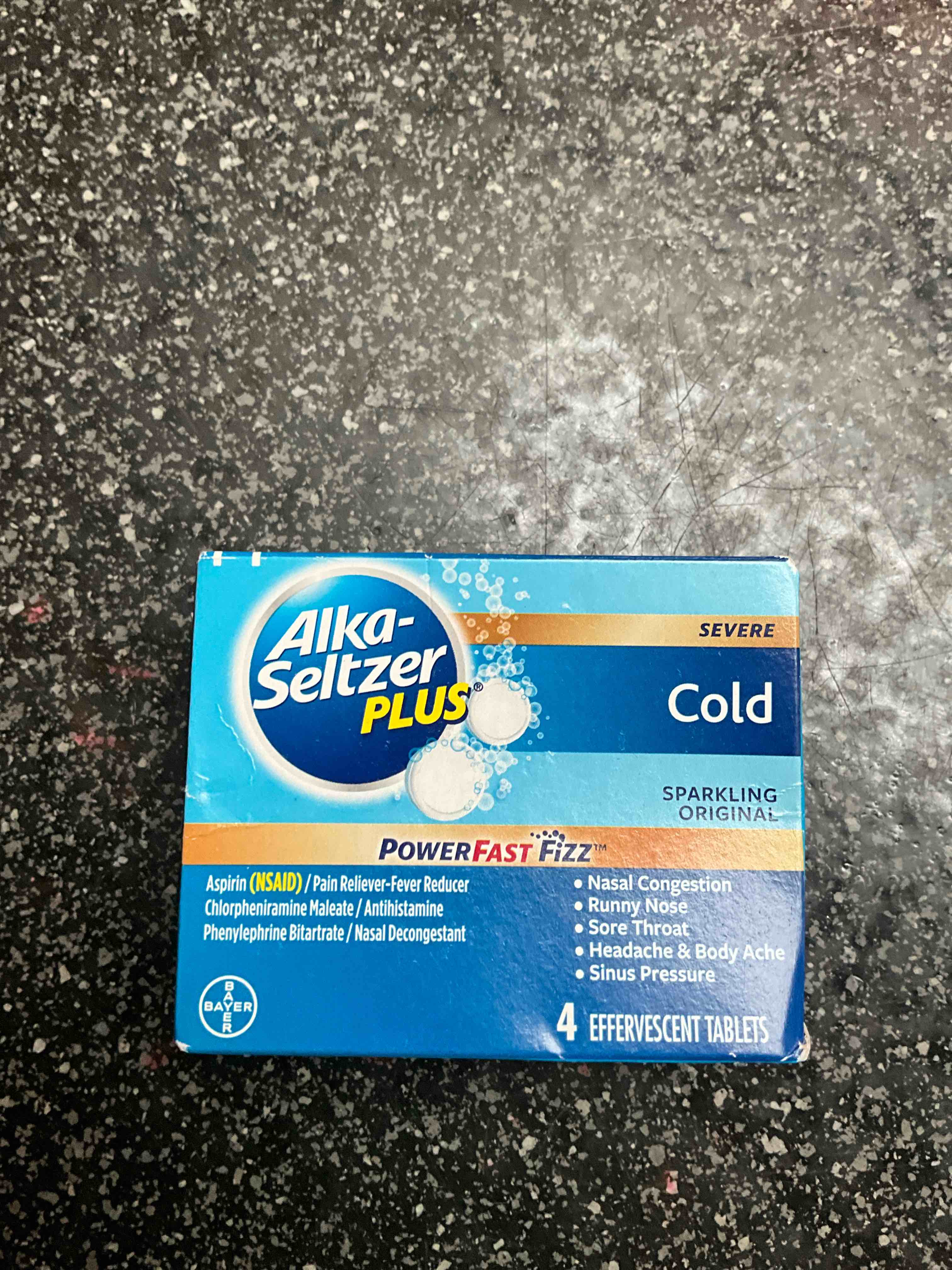 Alia Seltzer Plus - Severe Cold - Power Fast Fizz - 4 effervescent tablets 