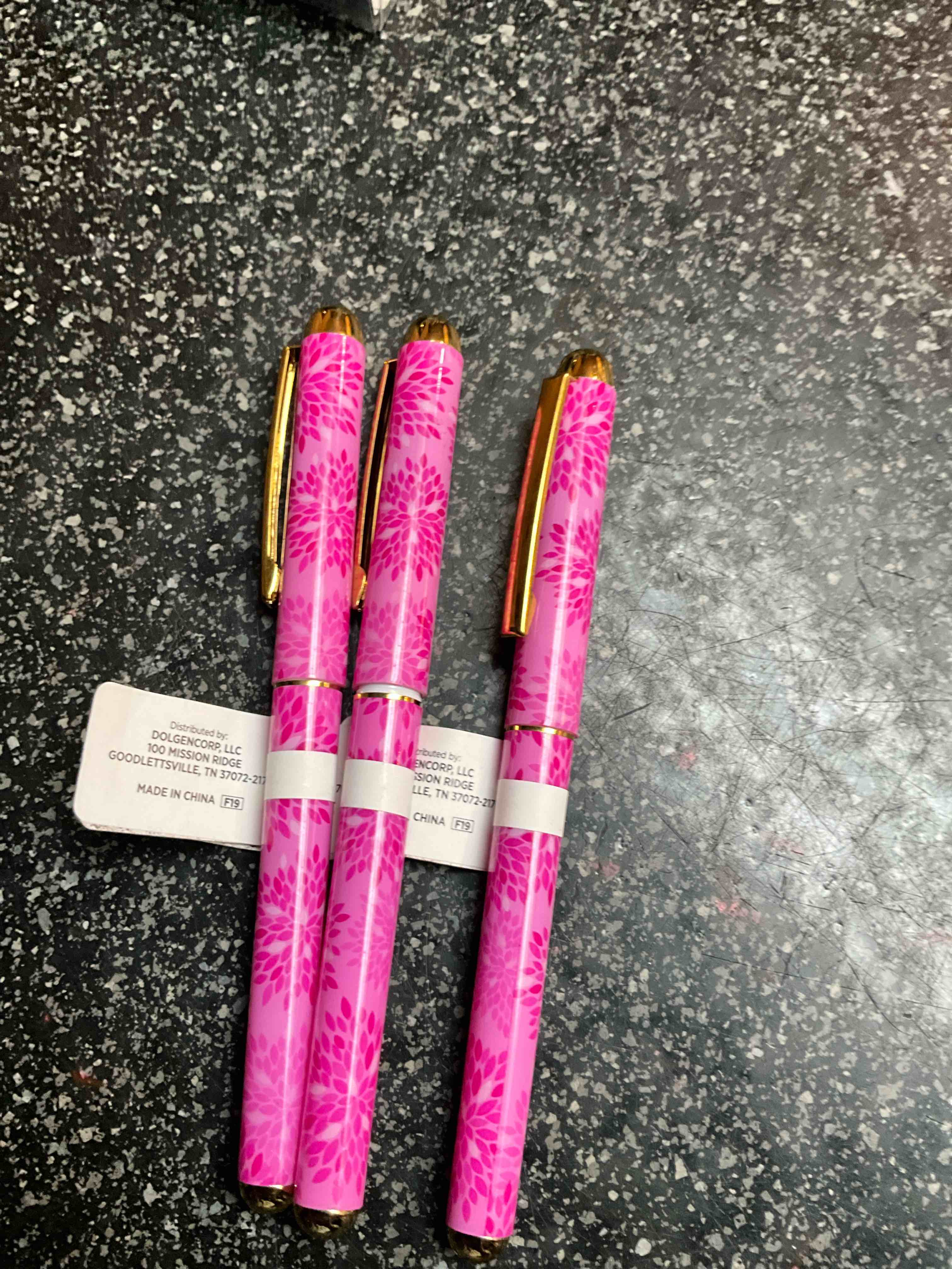 Pink Capped Pens - Black Ink 