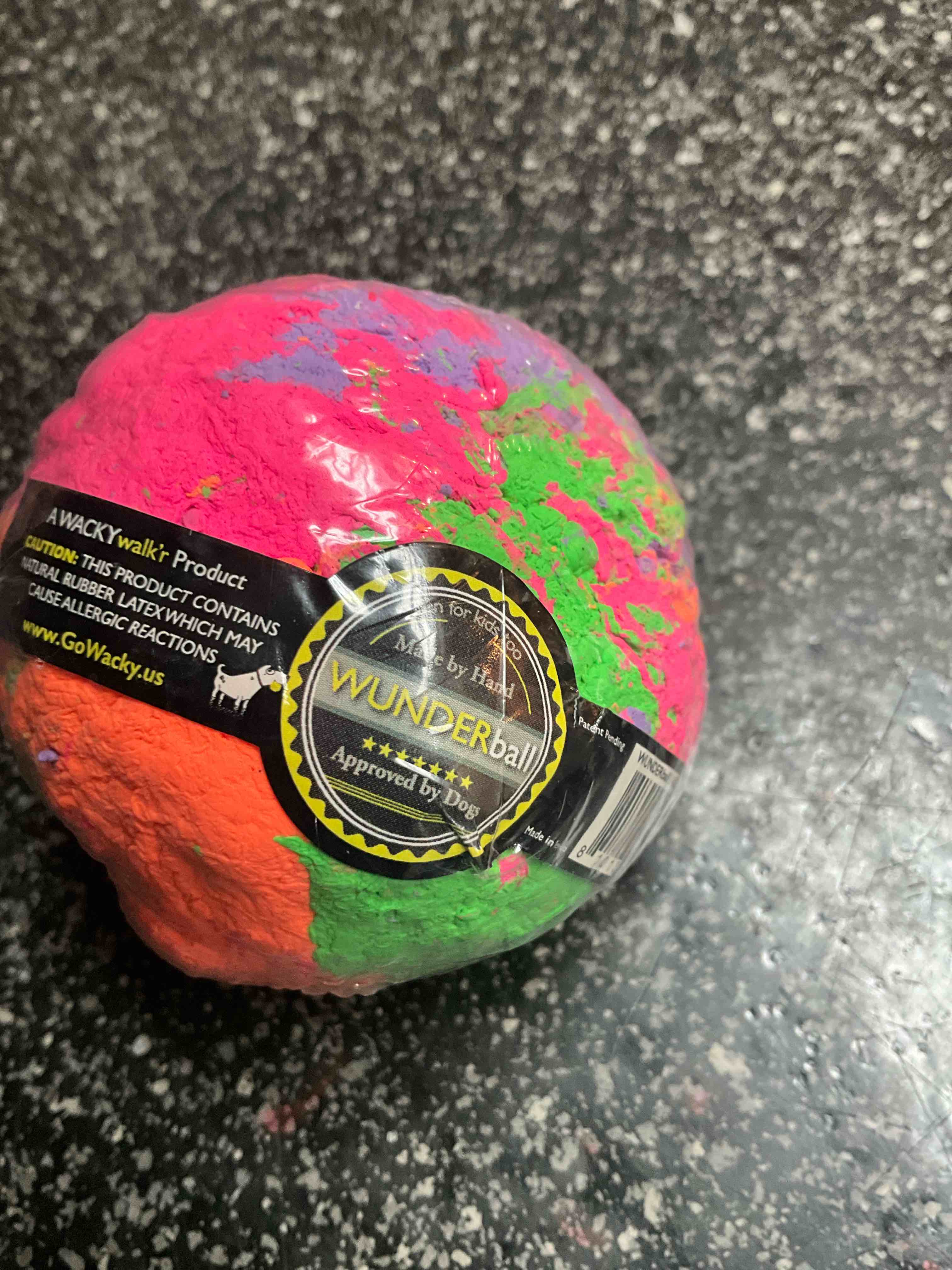 WACKYwalk'r Wunderball Indestructible | Bouncing | Floats | Fetch Dog Toy | Color  Varies | Large