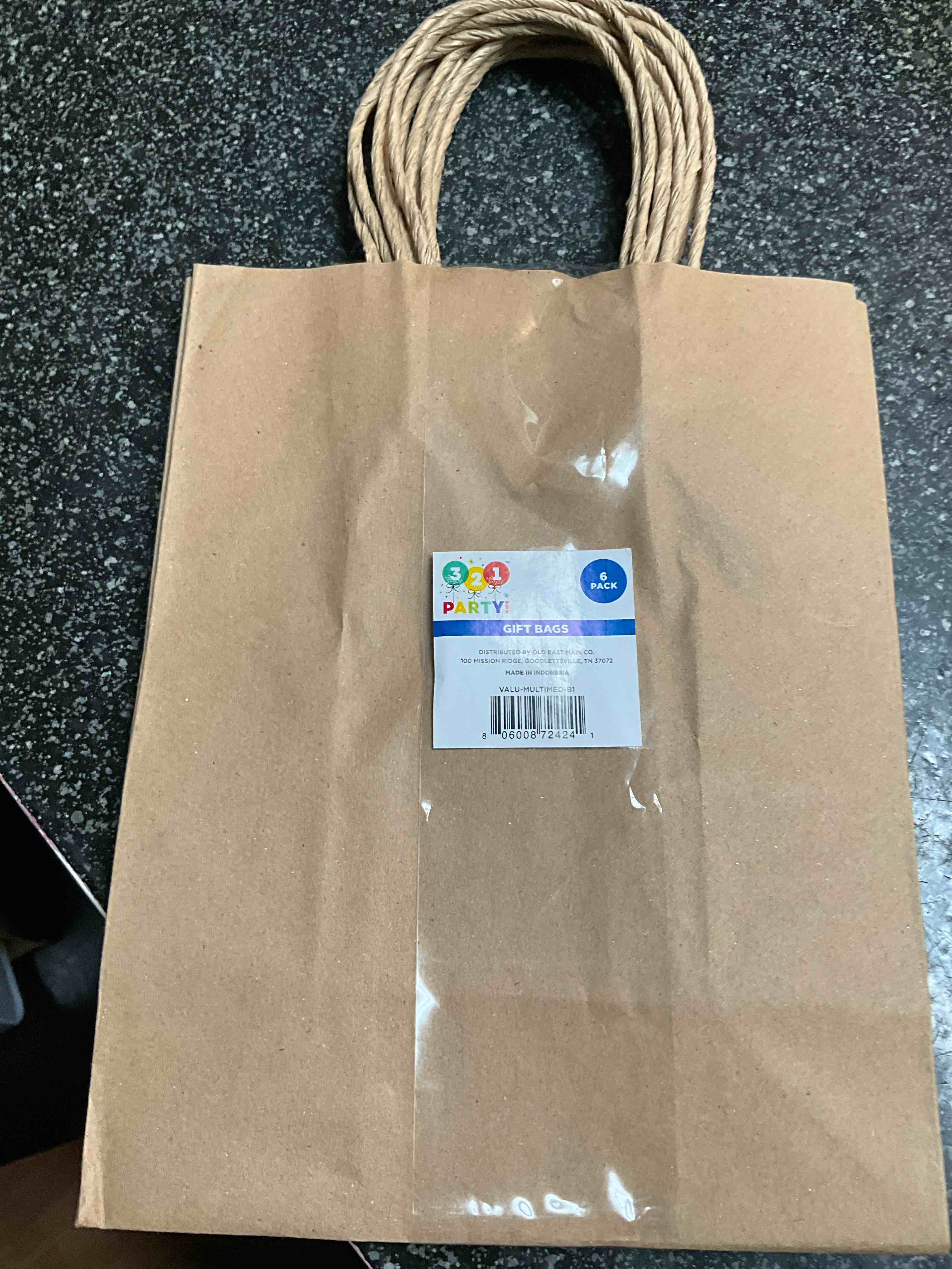 3 2 1 Party - 6 count - Small - Gift Bags 