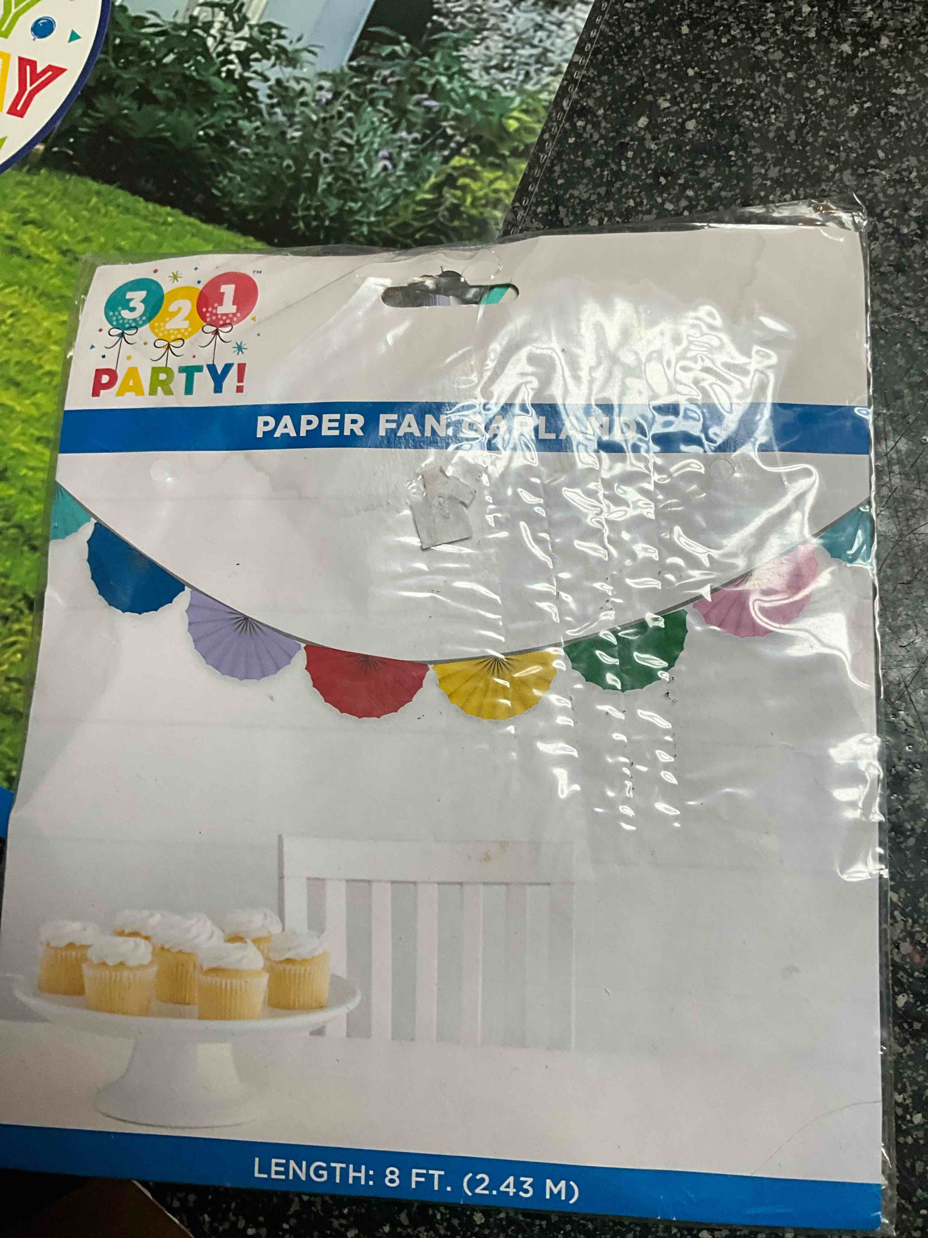 3 2 1 Party - Multi-Colored - 8ft - Paper Fan Garland  