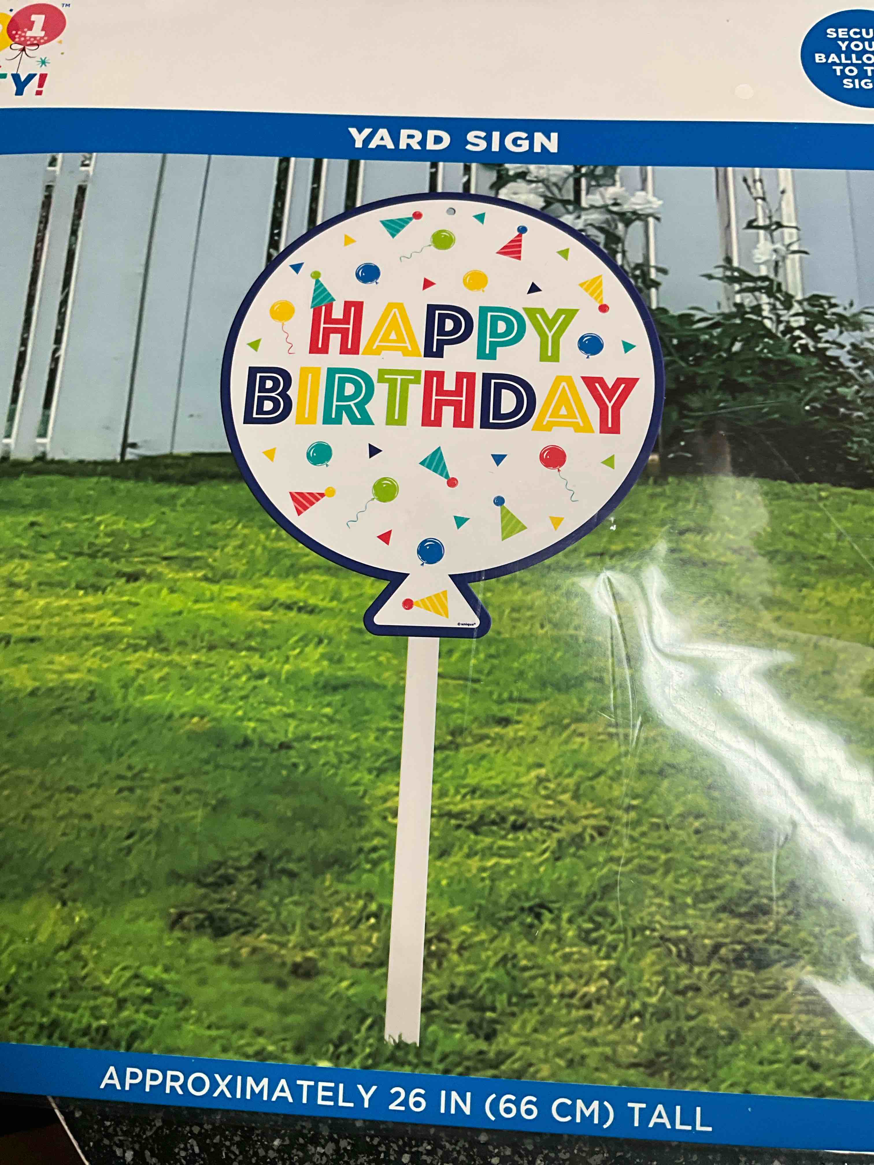 3 2 1 Party - Happy Birthday - Yard Sign - 26 in Tall 