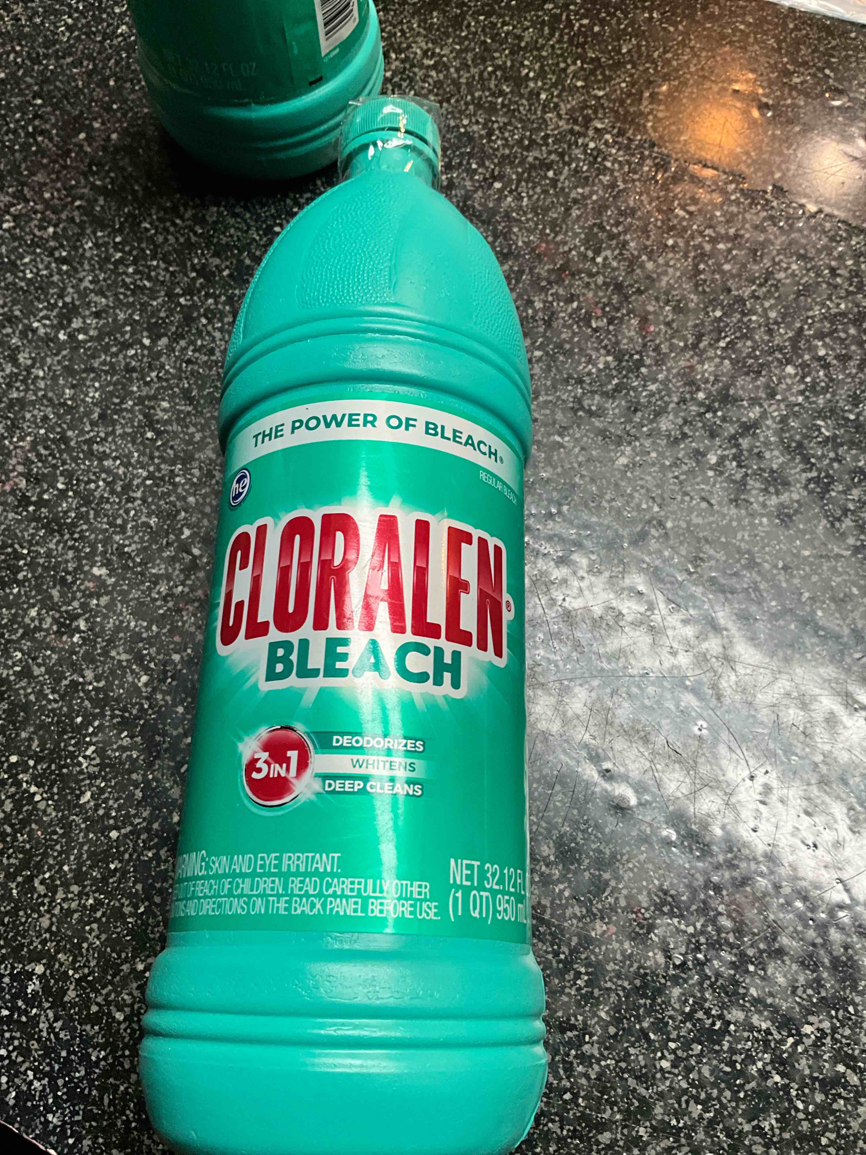 Cloralen - Household Cleaning Liquid Bleach, 3-In-1 High-Performance Multisurface And Multipurpose Laundry, Bathroom And Kitchen Cleaner - Regular (32.12 oz)