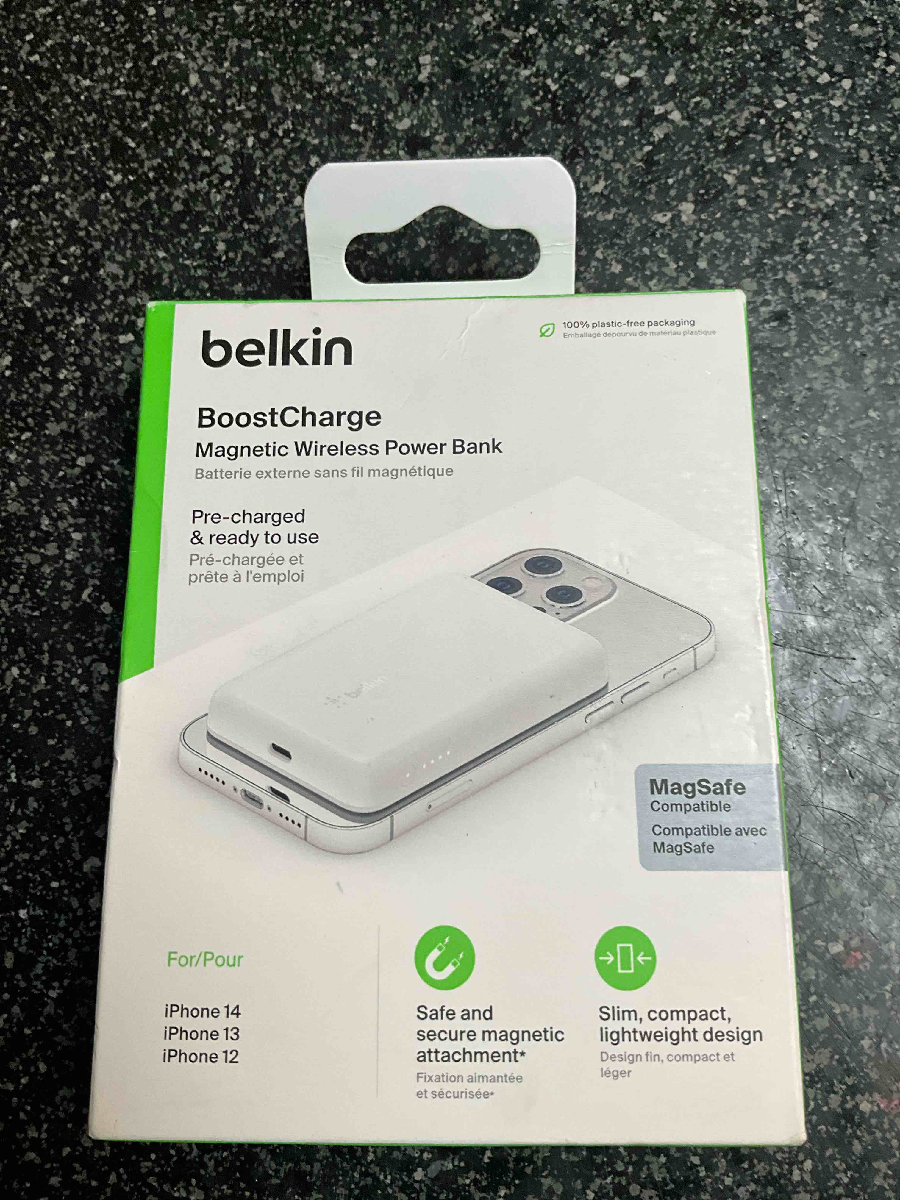 Belkin Wireless Power Bank w/MagSafe Compatible 7.5W Wireless Charging - Portable Magnetic Charging Bank - Compatible w/iPhone 14, 14 Plus, 14 Pro, 14 Pro Max, 13, 13 Mini, AirPods & More - White