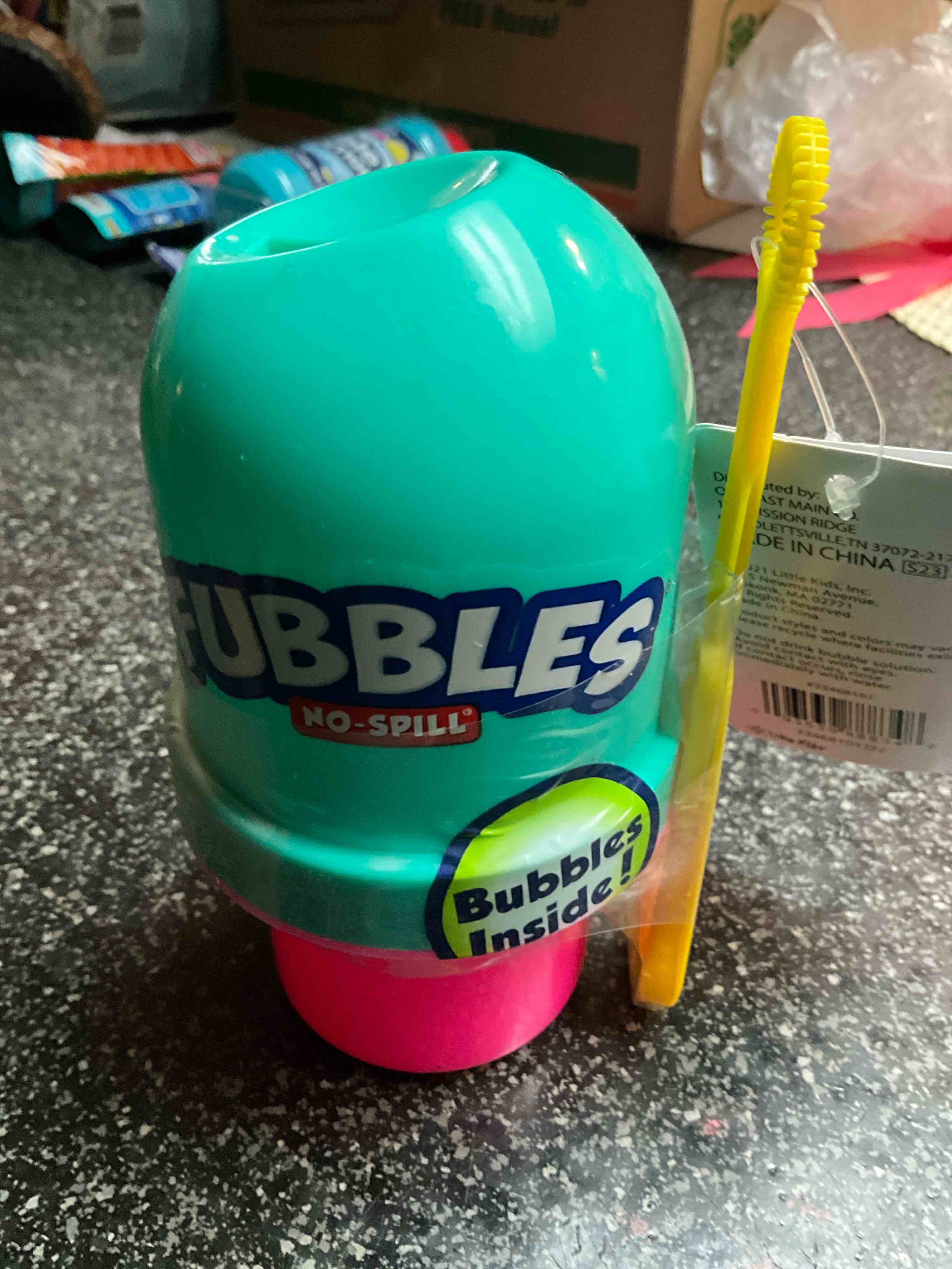Fubbles Bubbles No-Spill Bubbles Tumbler | Bubble toy for babies toddlers and kids of all ages | Includes 4oz bubble Solution and bubble wand (tumbler colors may vary)