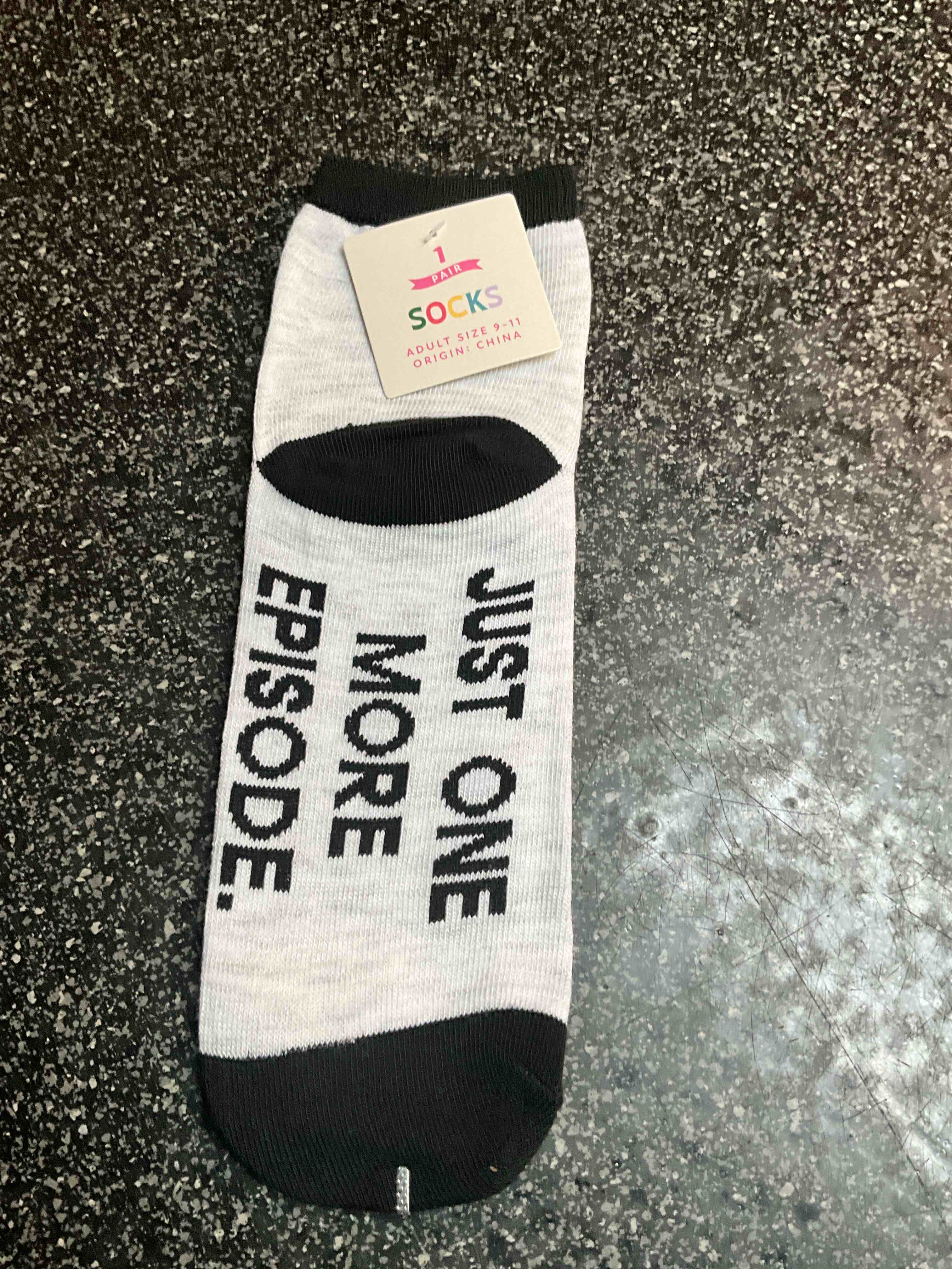 Women’s JUST ONE MORE EPISODE - size 9 - 11 - Black/White
