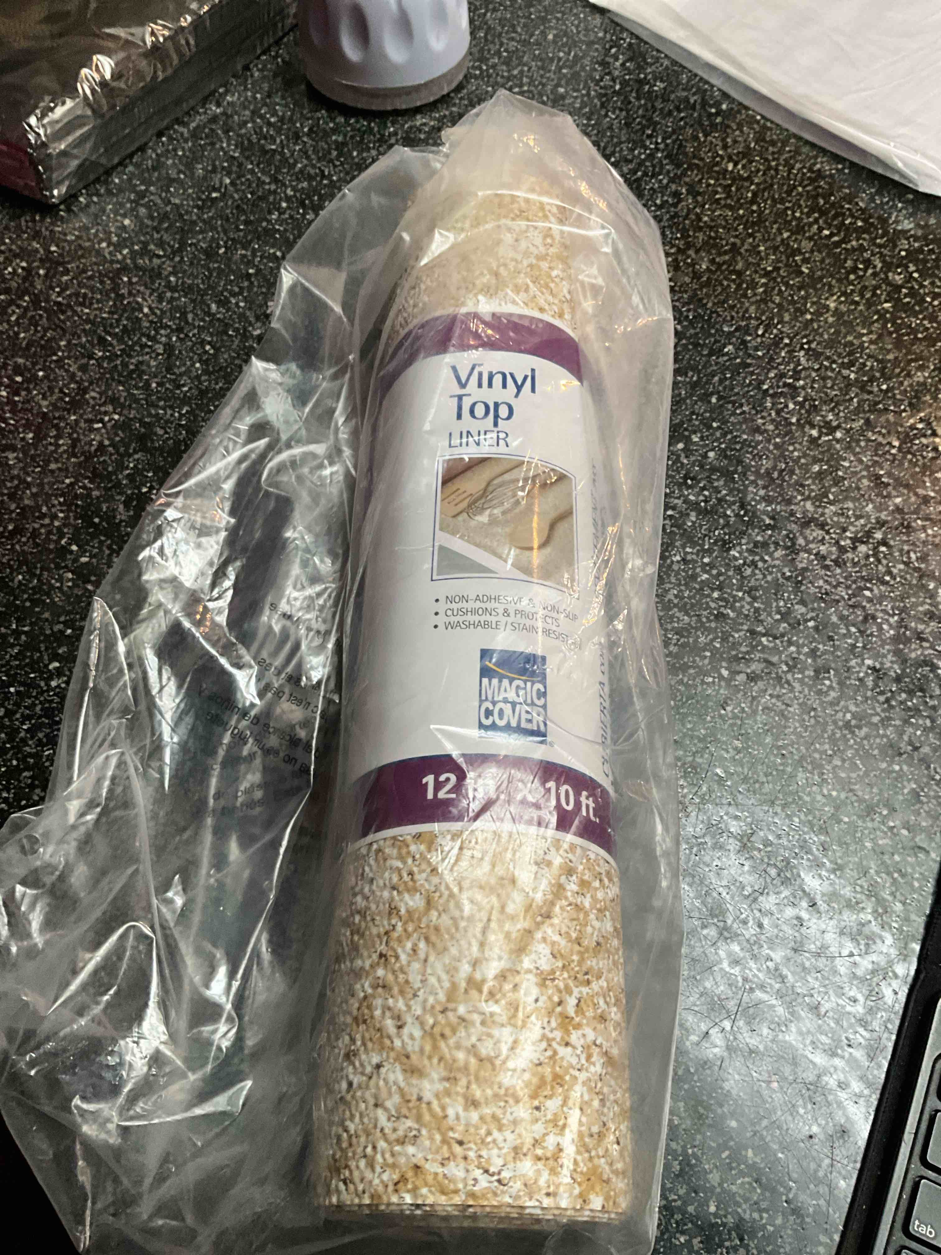 Magic Cover - Vinyl Top Liner - non-adhesive - non-slip - cushions & protects - washable - stain resistant - 12in X 10 ft