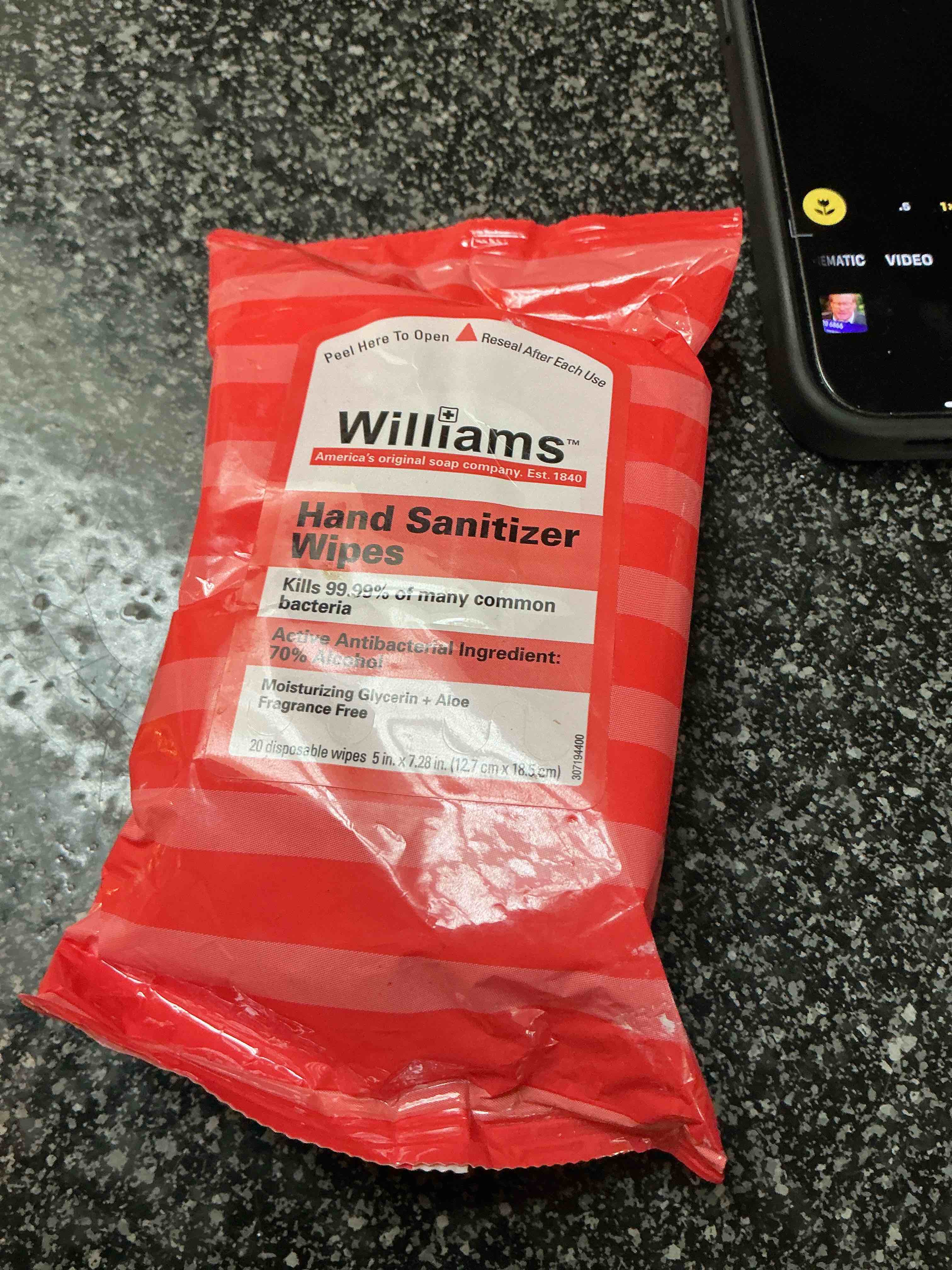 williams hand sanitizer wipes 