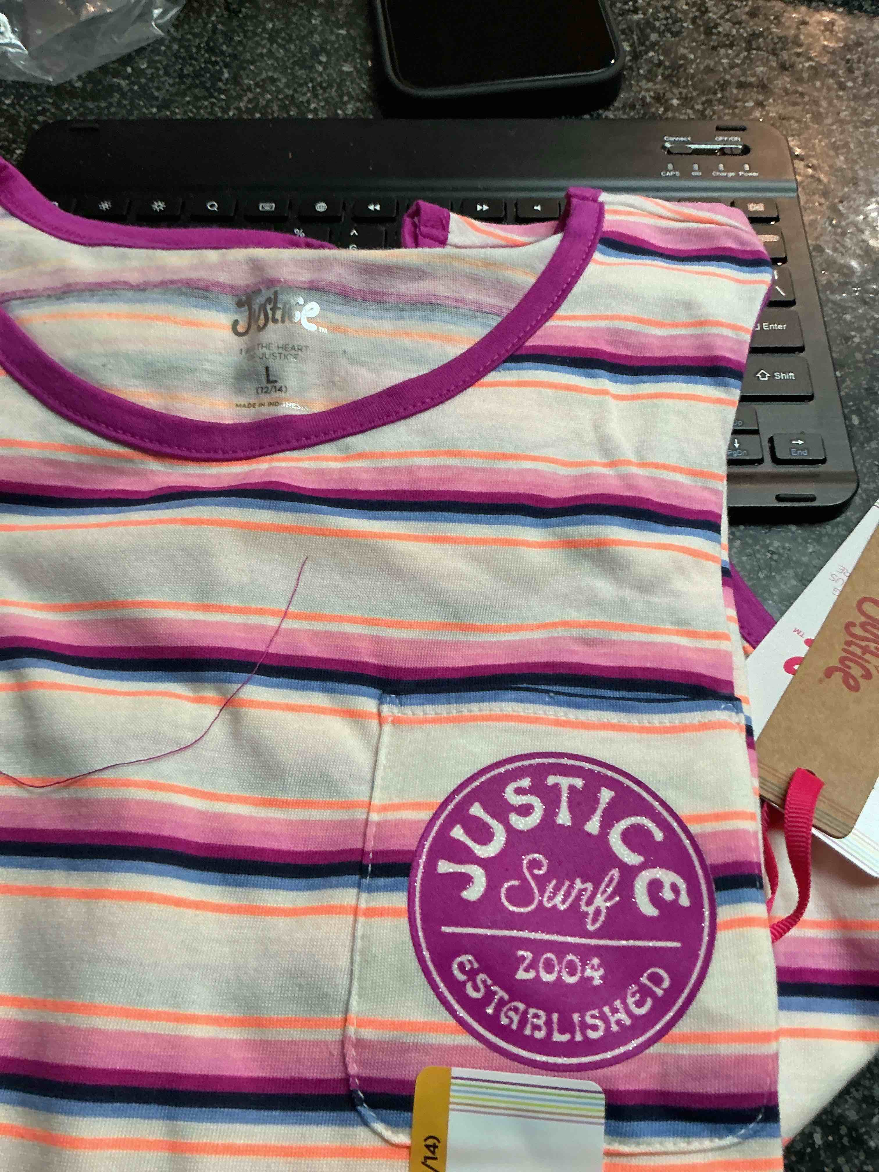 Justice Girls Short Sleeve -  Front Tie - Size 12-14 