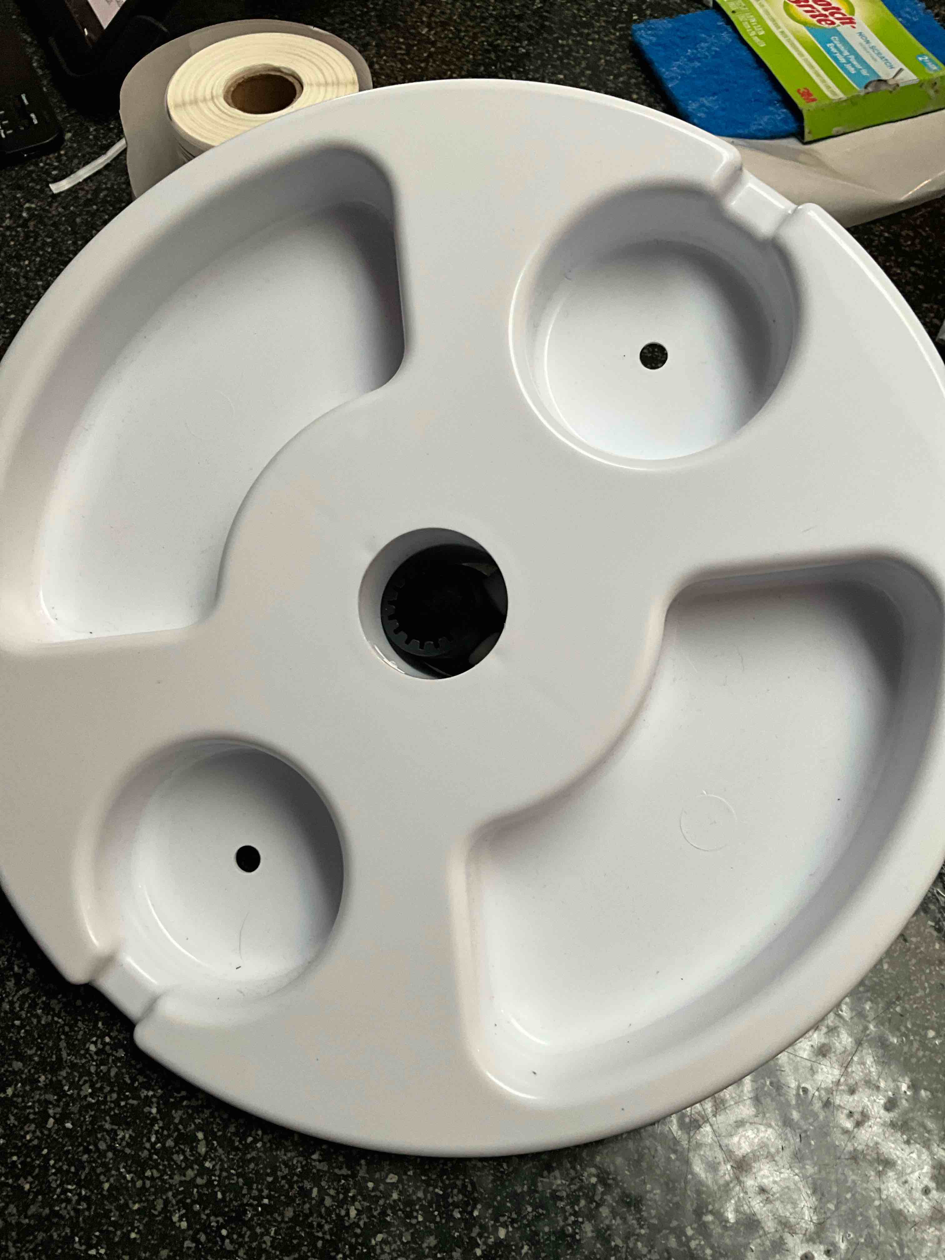 Patio Umbrella Snack Table - White (attaches to the umbrella pole) 