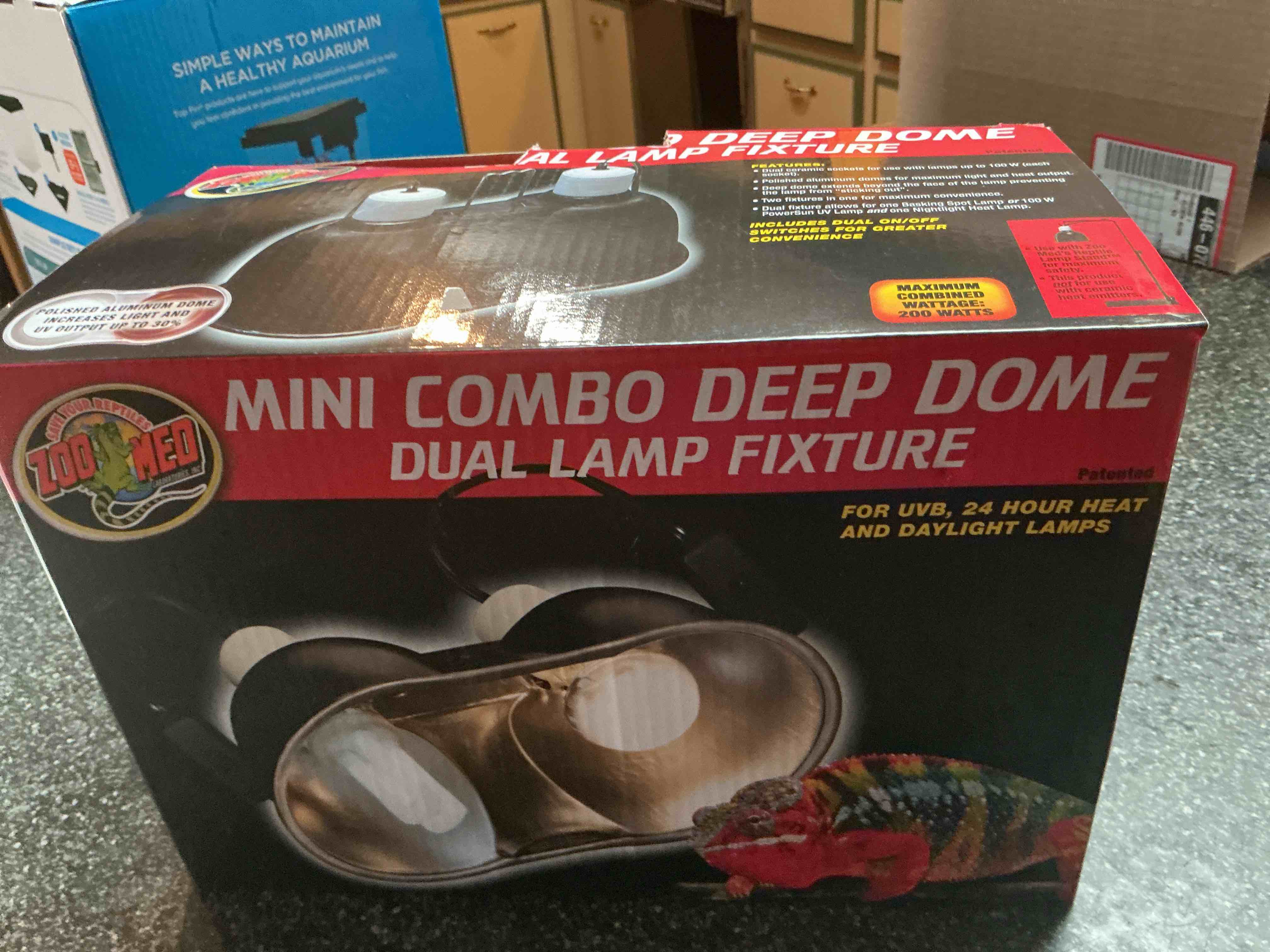 Zoo Med Combo Mini Deep Dome Clamp Lamp Fixture 2 x 5-1/2 Inch Deep Domes