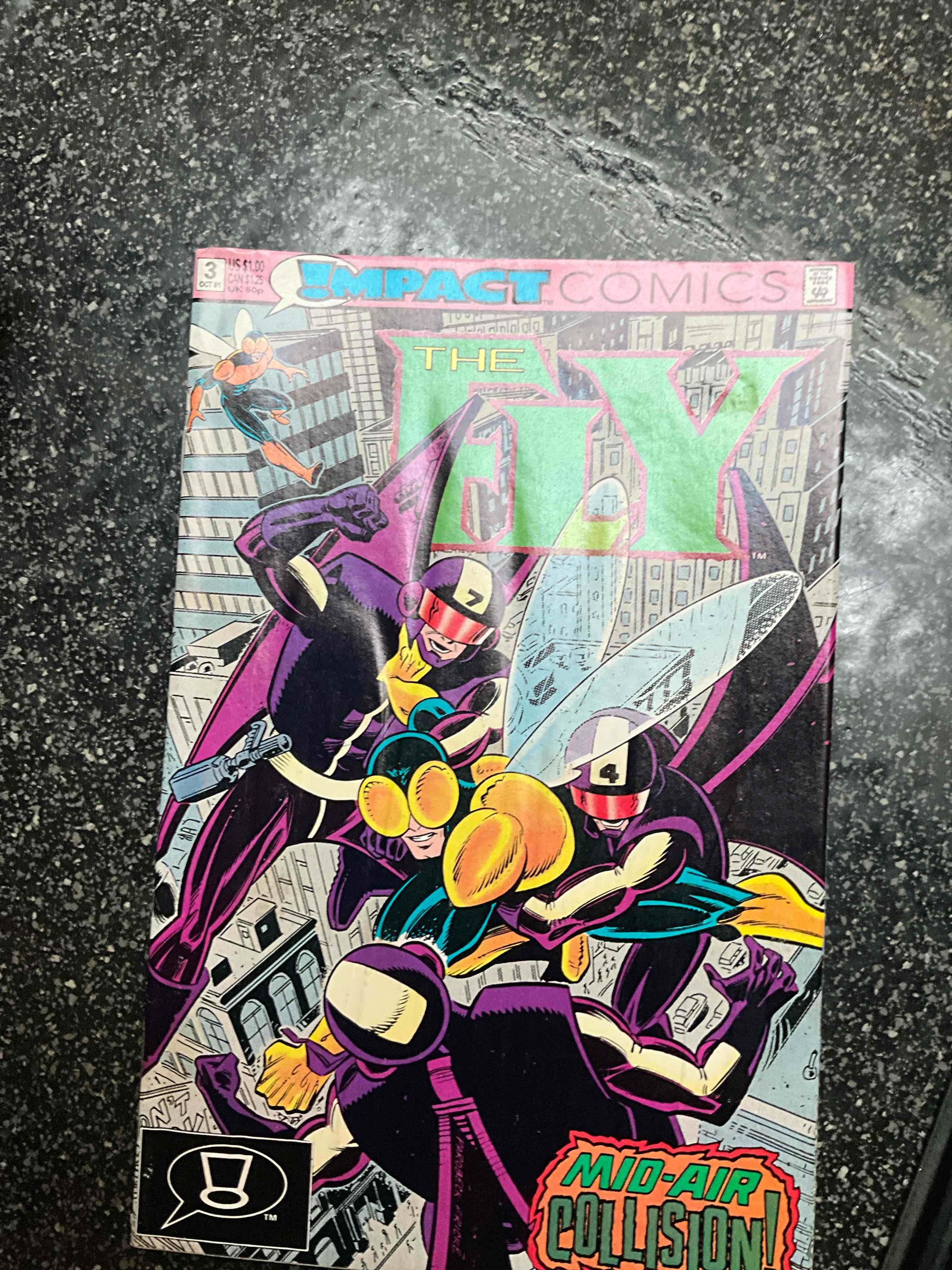 Retro Comic Book - Impact Comics - The Fly - Mid Air Collision   