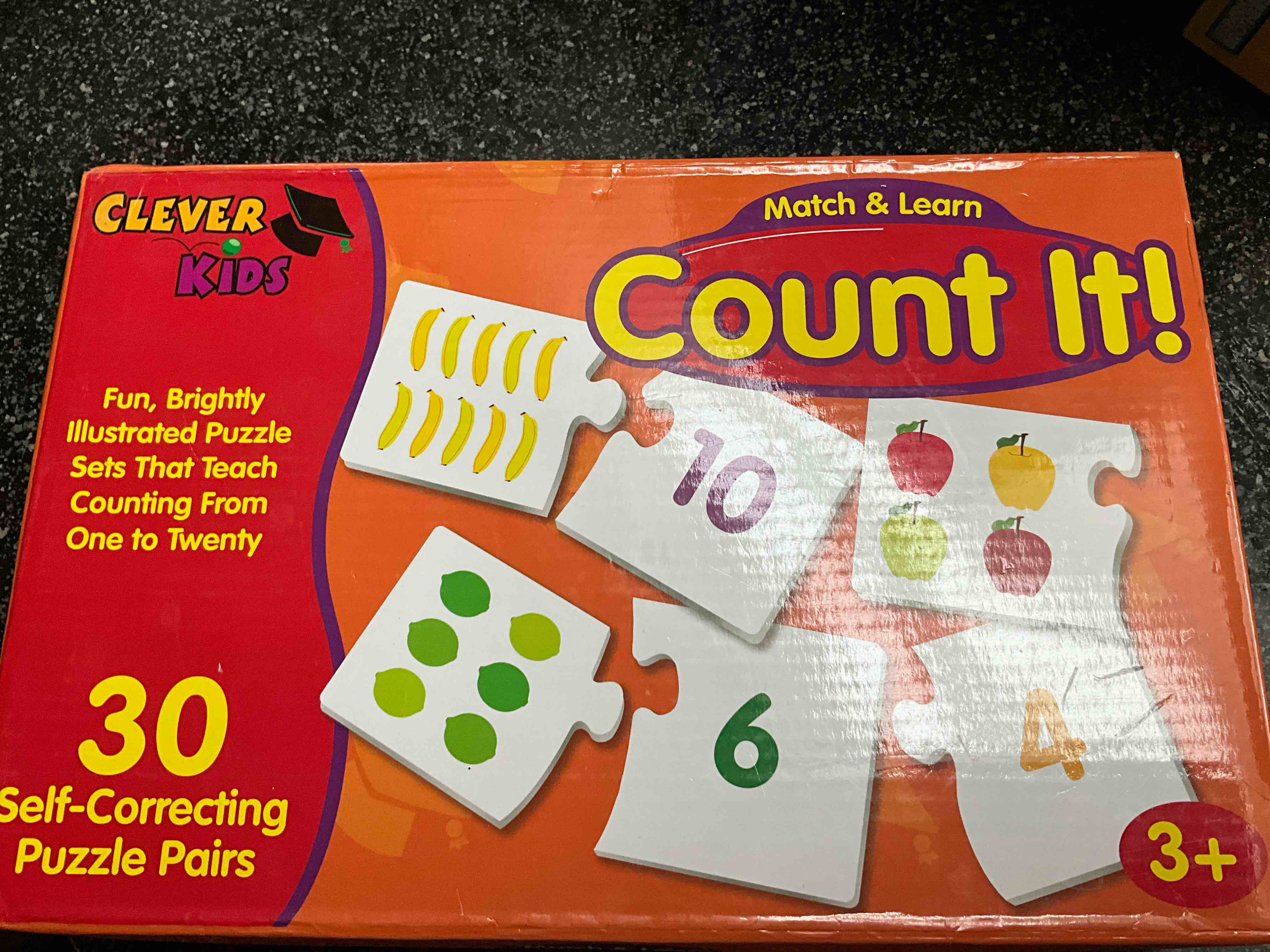 Clever Kids - Match & Learn - Count It! - 30 self correcting puzzle pairs 