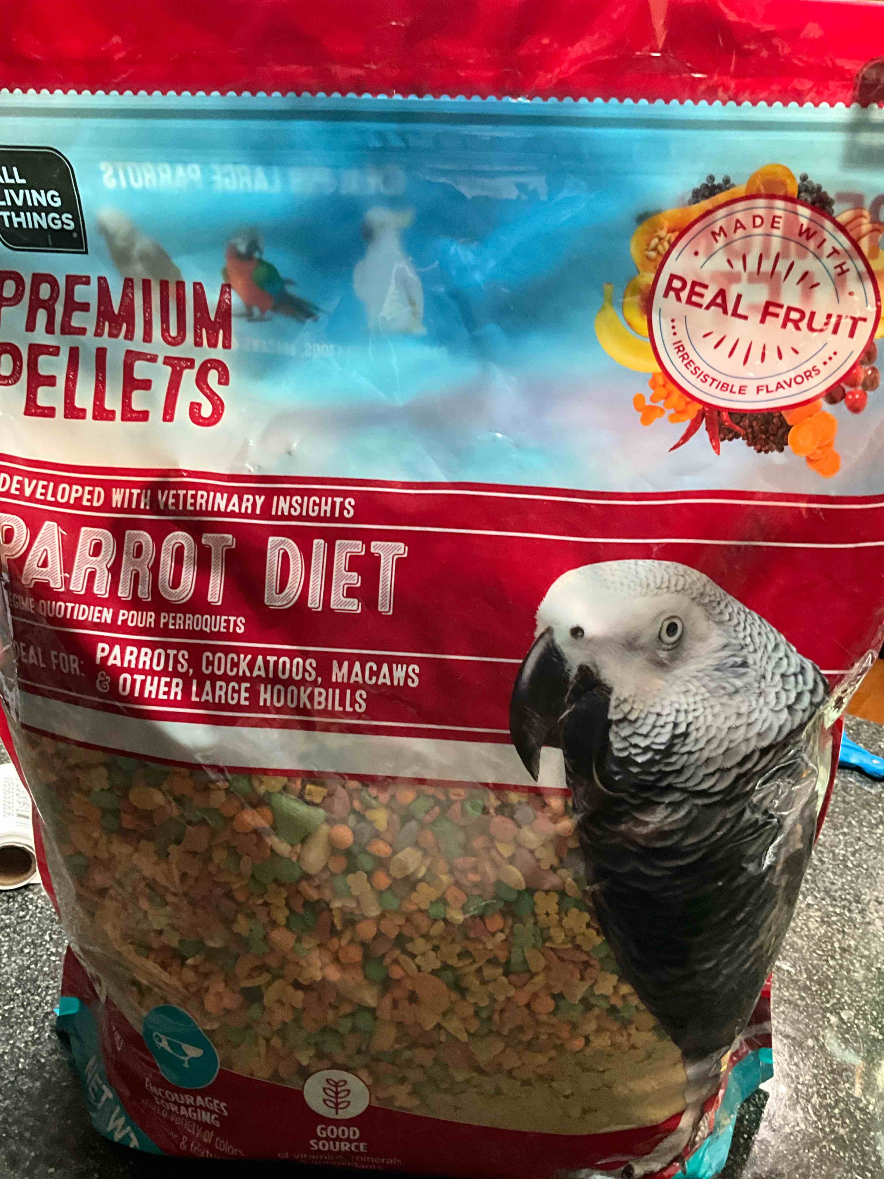 All Living Things - Premium Pellets -  Parrot Diet - Made with Real Fruit - Irresistible Flavors - 14lbs